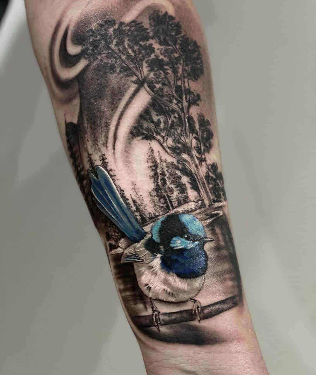 Jade Lomax Art and Tattoo - A fairy wren and Australian flowers for Shawn.  ❤️I'll be taking a couple of weeks off emails as of tonight ❤️ | Facebook
