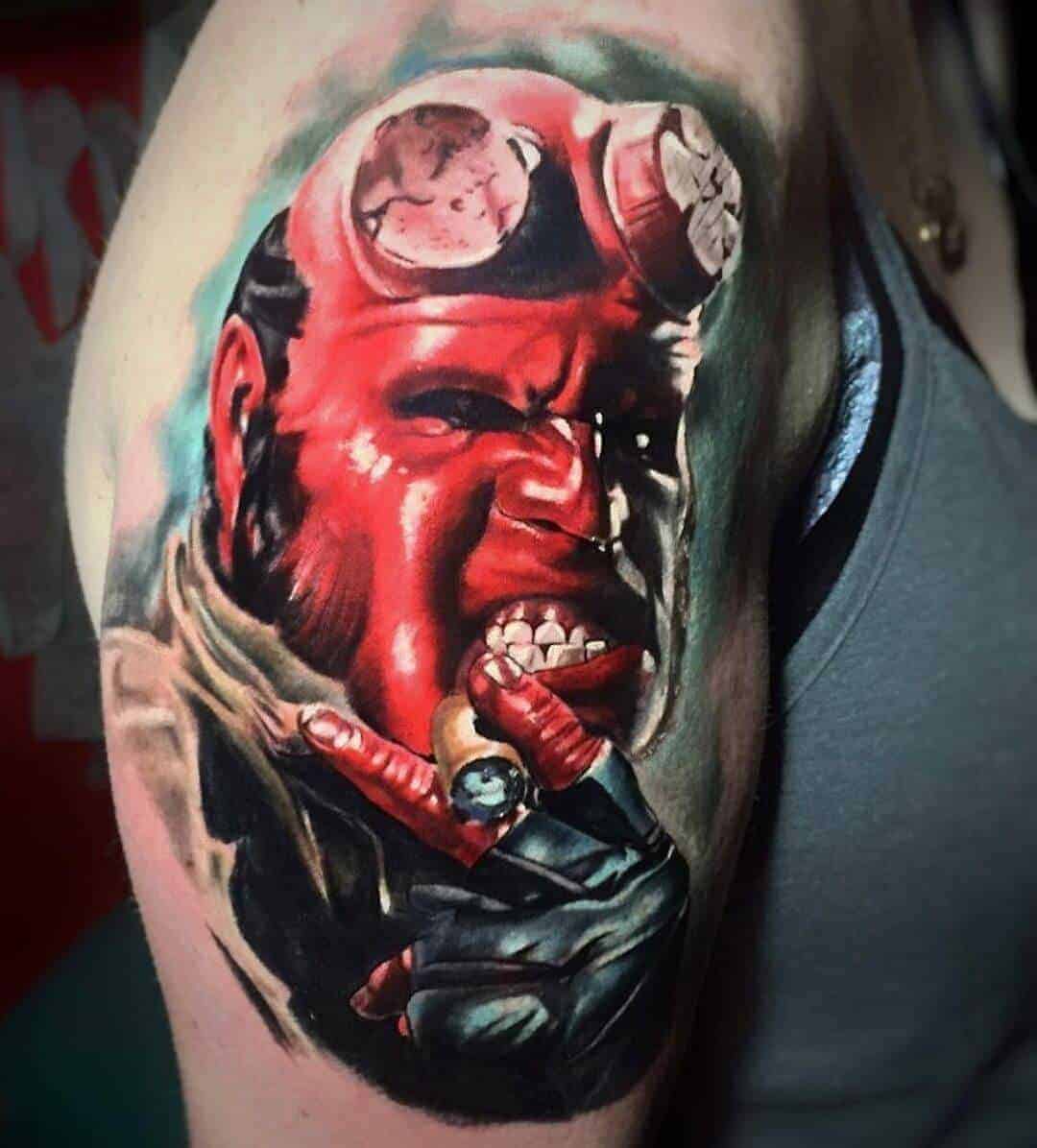Hellboy tattoo | Movie tattoo, Tattoos, Boy tattoos