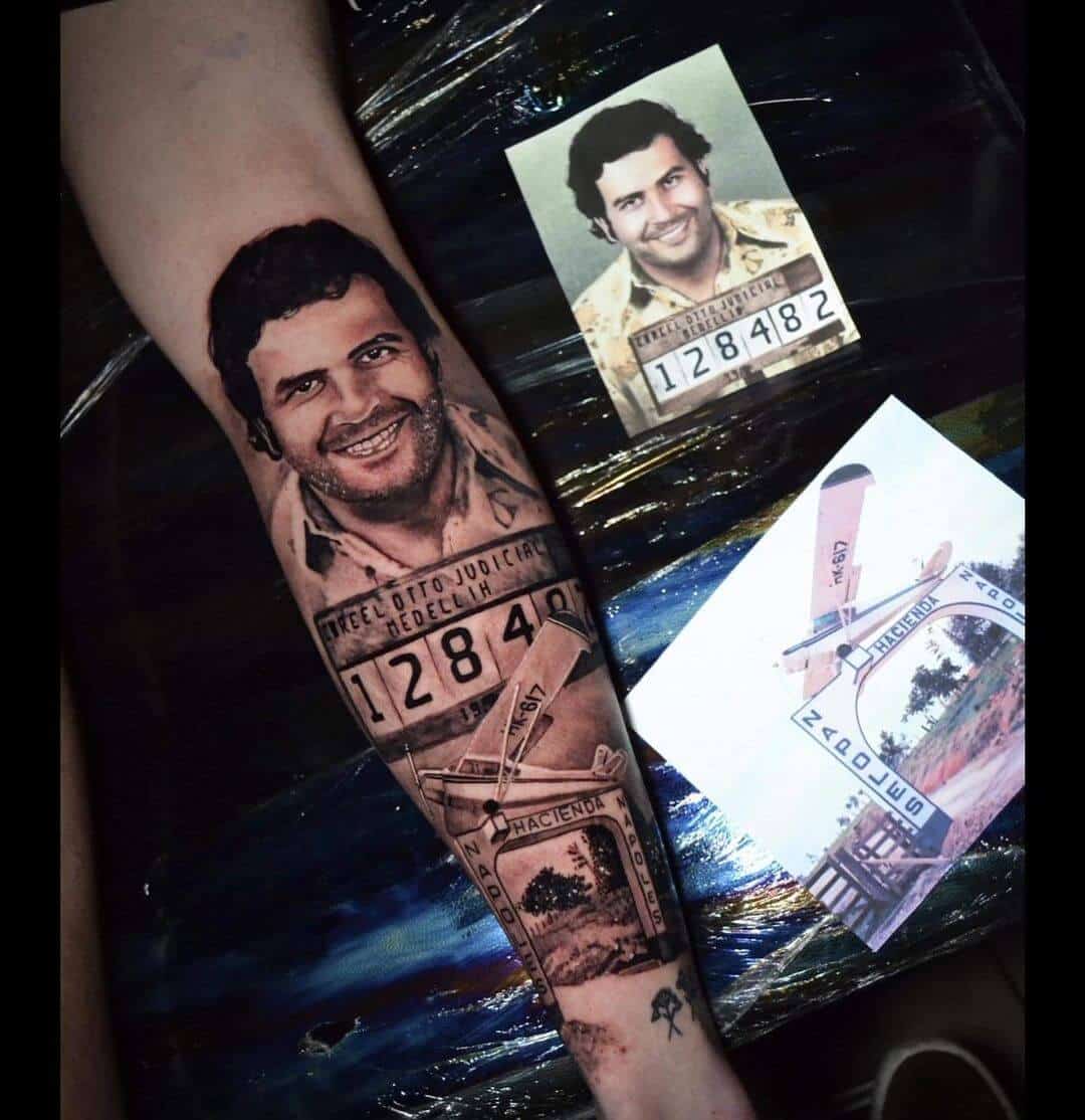 Puedmag Inkpire Tattoo Shop Toronto  Pablo Escobar became one of the most  famous drug smugglers of history due to his wealth and power This  portrait created by our guest artist steindgonzalez