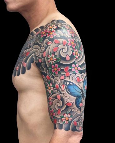 Traditional Style Cherry Blossoms on arm