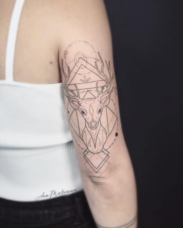 Deer Geometry tattoo on arm