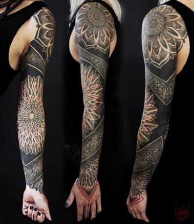 Geometry sleeve tattoo