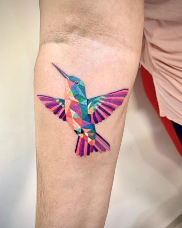 Tattoo uploaded by absolutink  geometric watercolor watercolortattoo  hummingbird hummingbirdtattoo animal made  absolutink by skinkorpus  watercolorartist tattooartist  Tattoodo