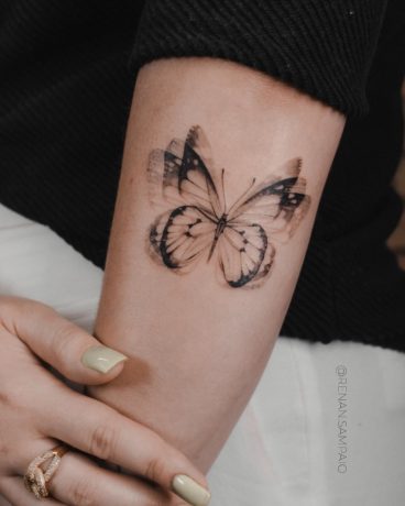 3d effect butterfly tattoo