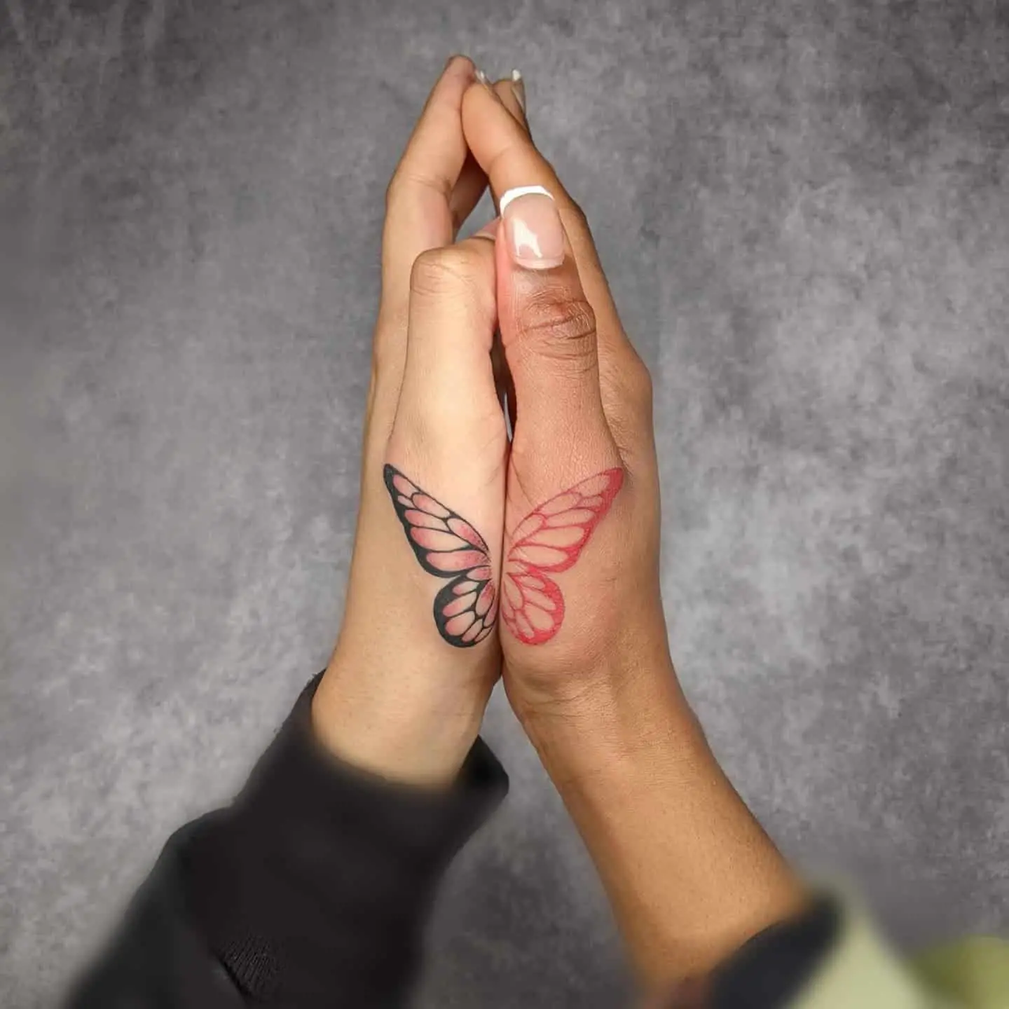couple butterfly tattoo