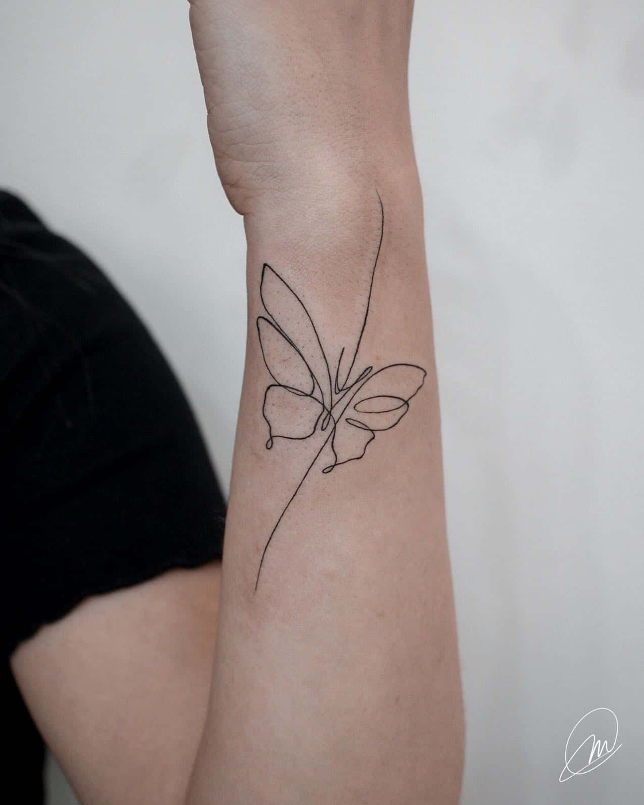 line butterfly tattoo