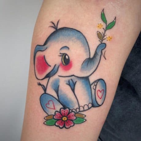 baby elephant tattoo by nicole tattoo