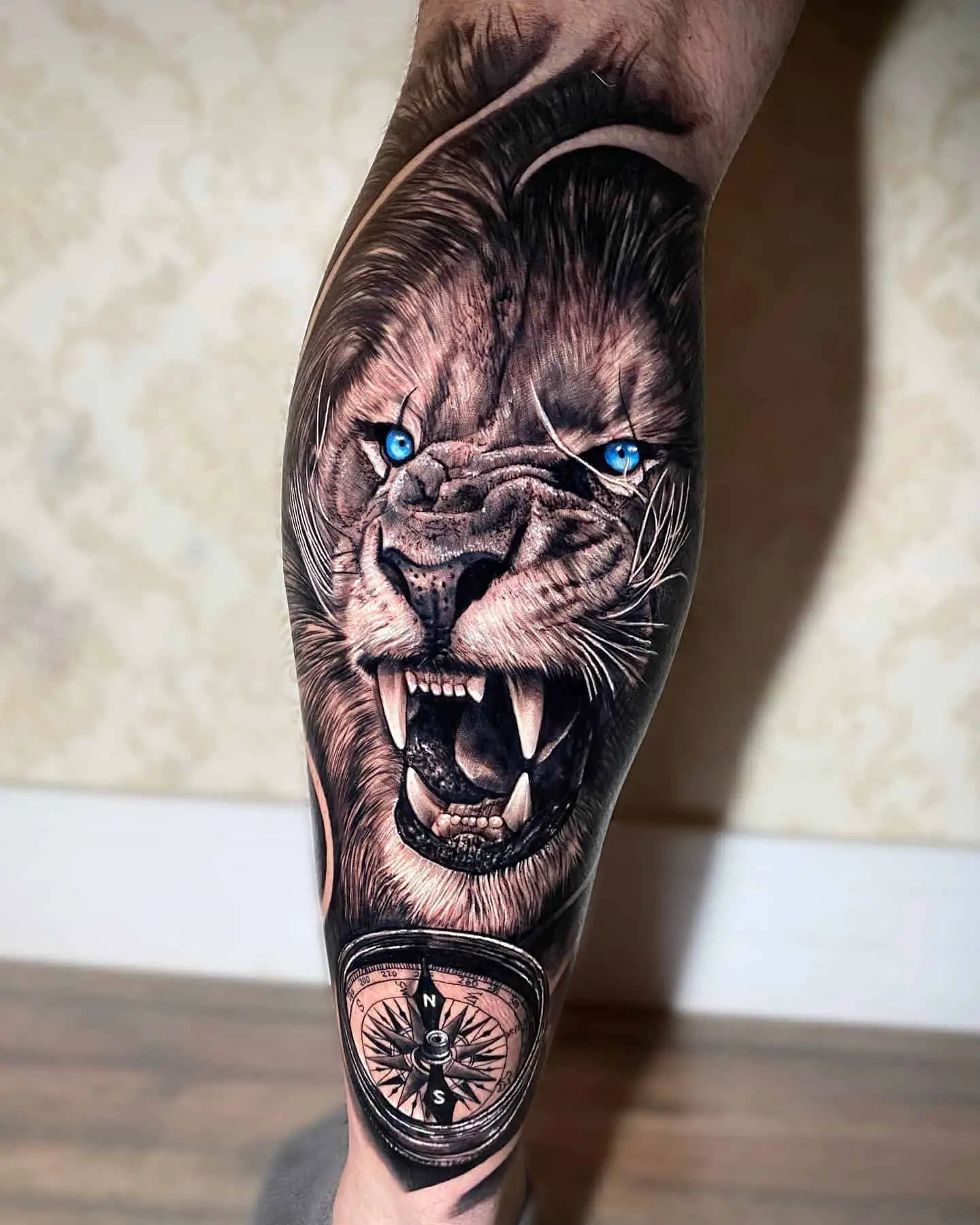 8 Sheets Waterproof Arm Leg Fake Temporary Tattoo - Lion Tiger Crown King  Flower Wolf