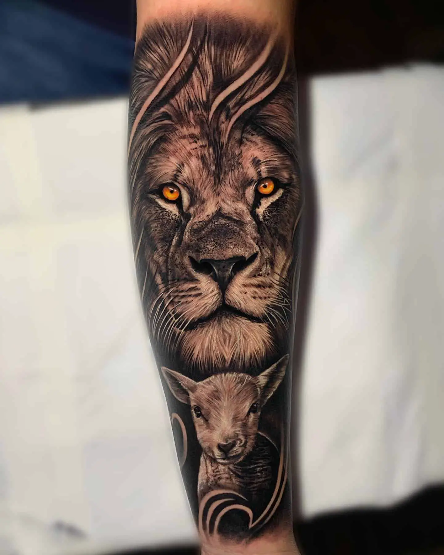lion and lamb tattoo
