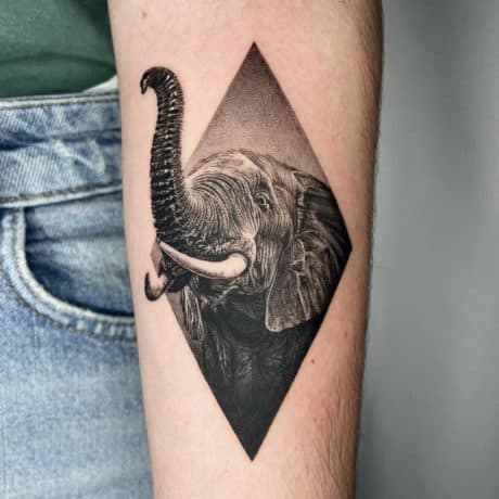 lone elephant tattoo 