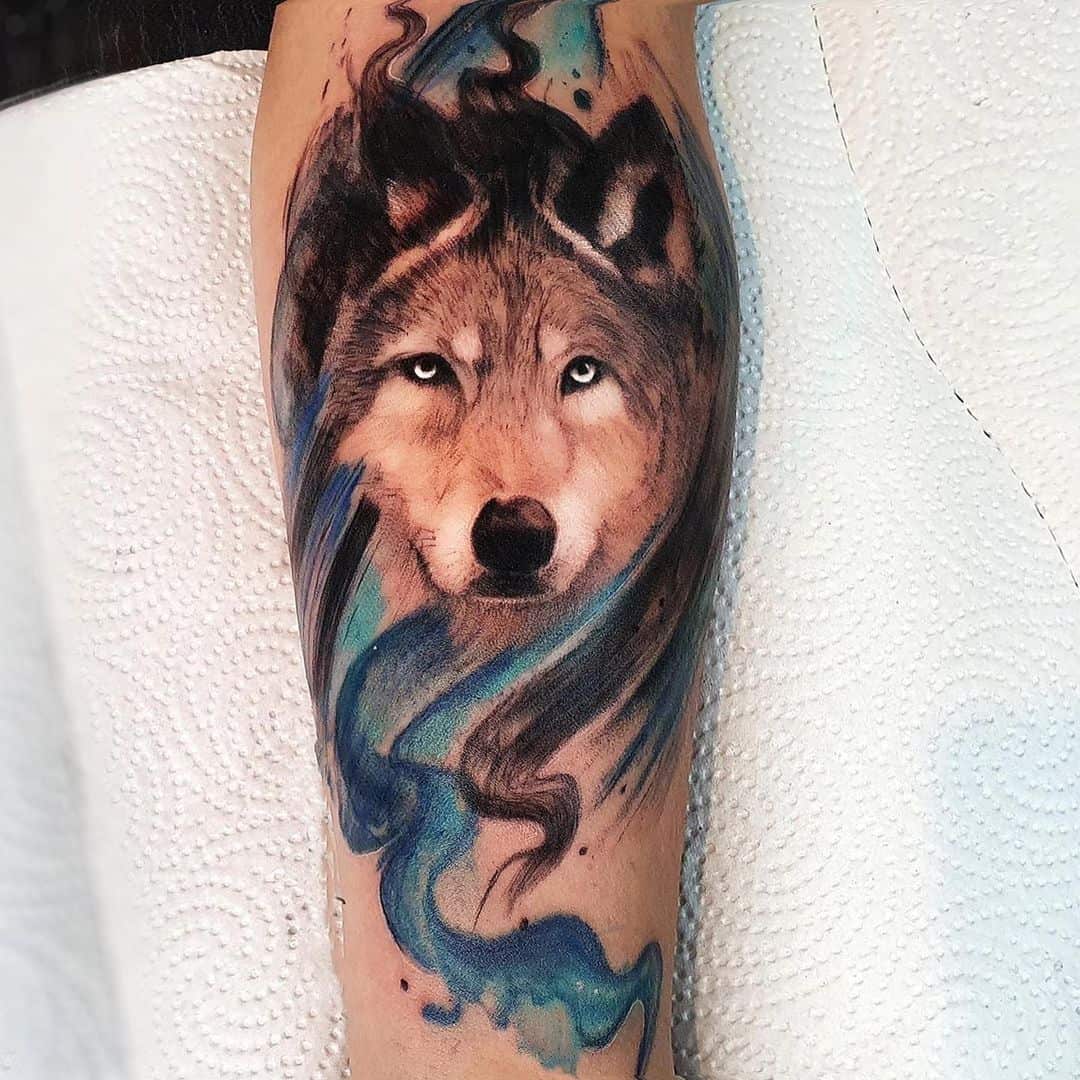 vampatattoo wolf tattoo on foream