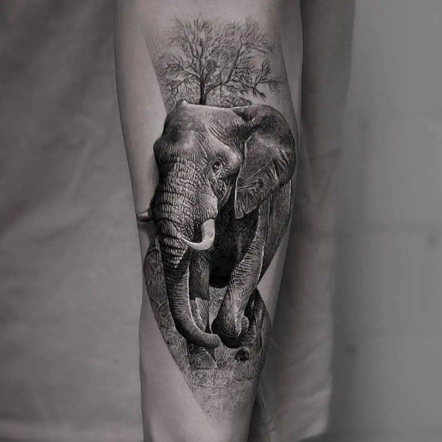 3d elephant tattoo 