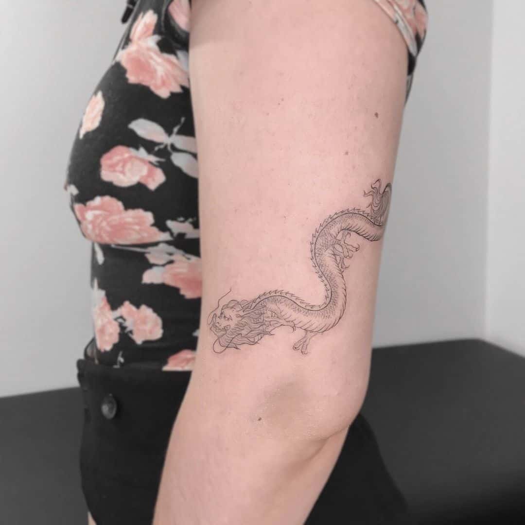 dragon tattoo on sleeve by 11.tama