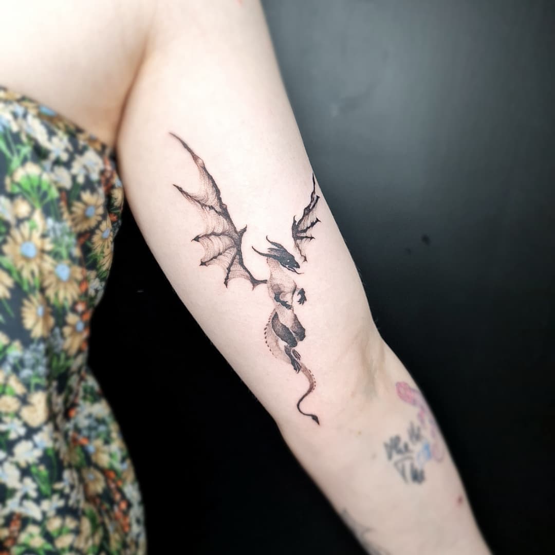 Dragon wing tattoo