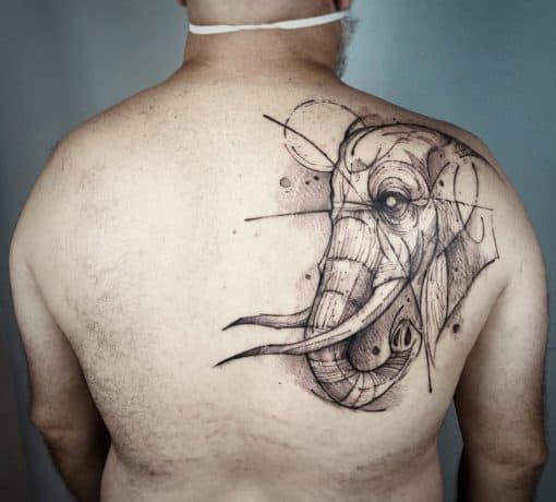 abstract elephant tattoo