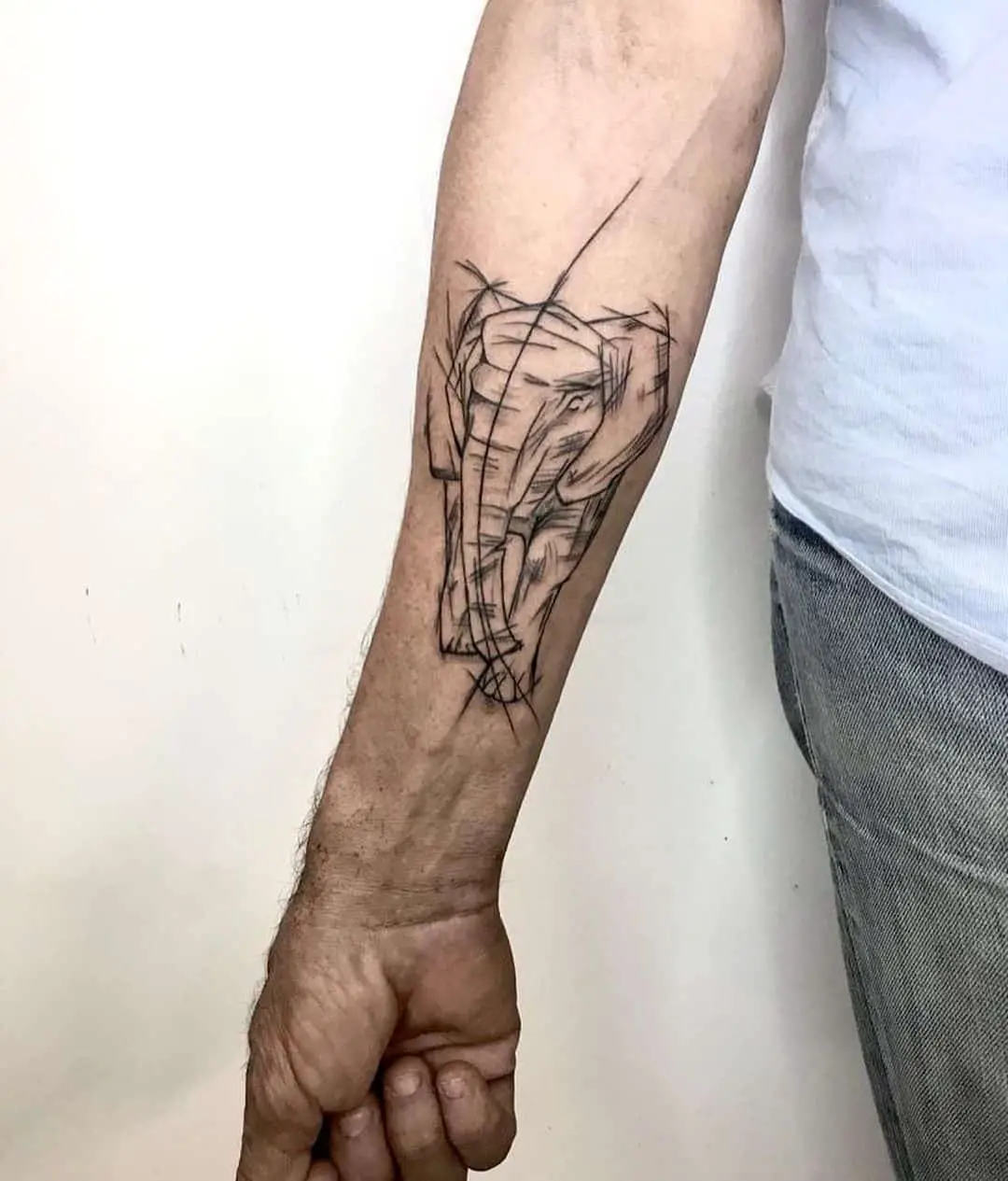 abstract elephant tattoo