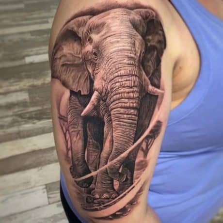 elephant arm tattoo 