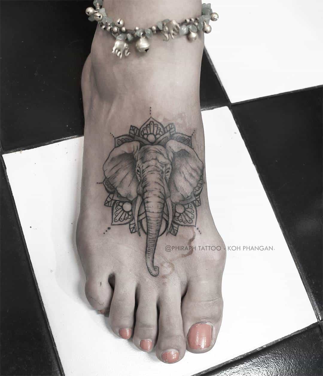 elephant foot tattoo 