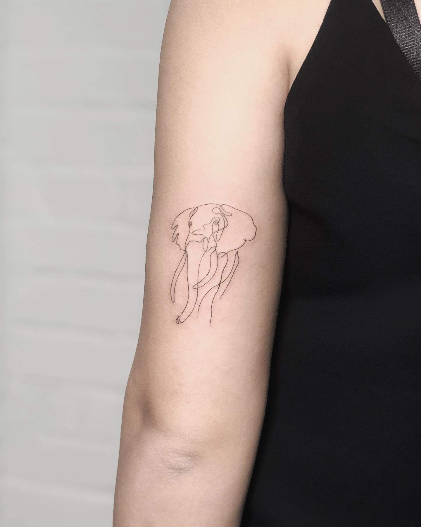 elephant outline tattoo