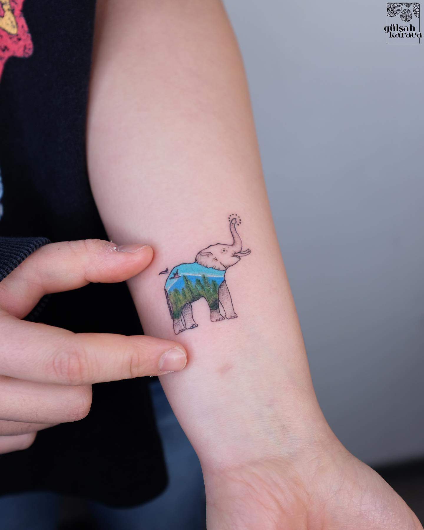 mimalistic elephant tattoo