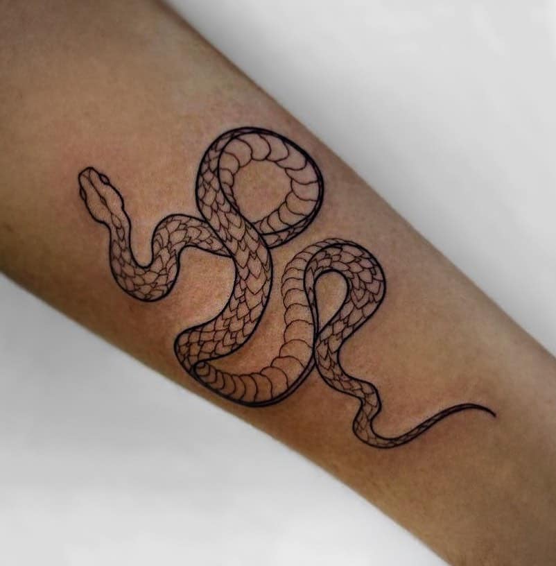snake tattoo on hand