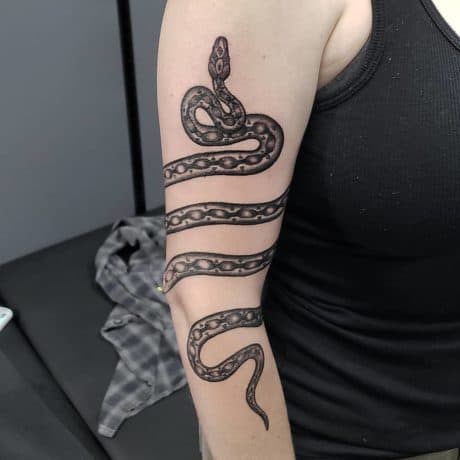 full sleeve snake tattoo