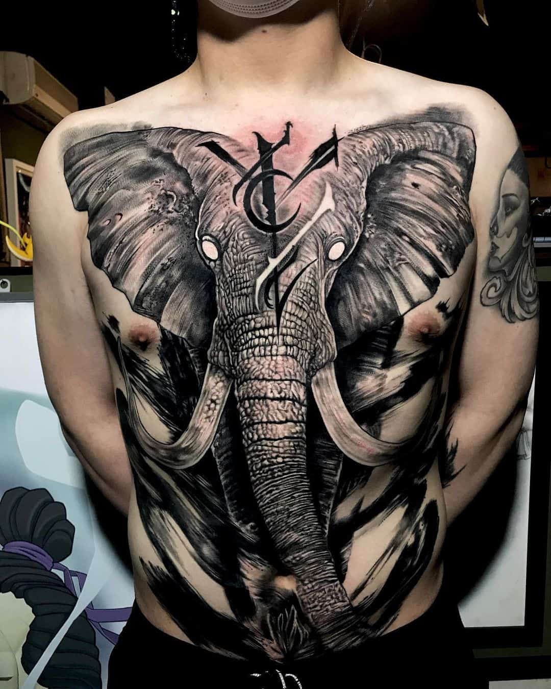 warrior elephant tattoo