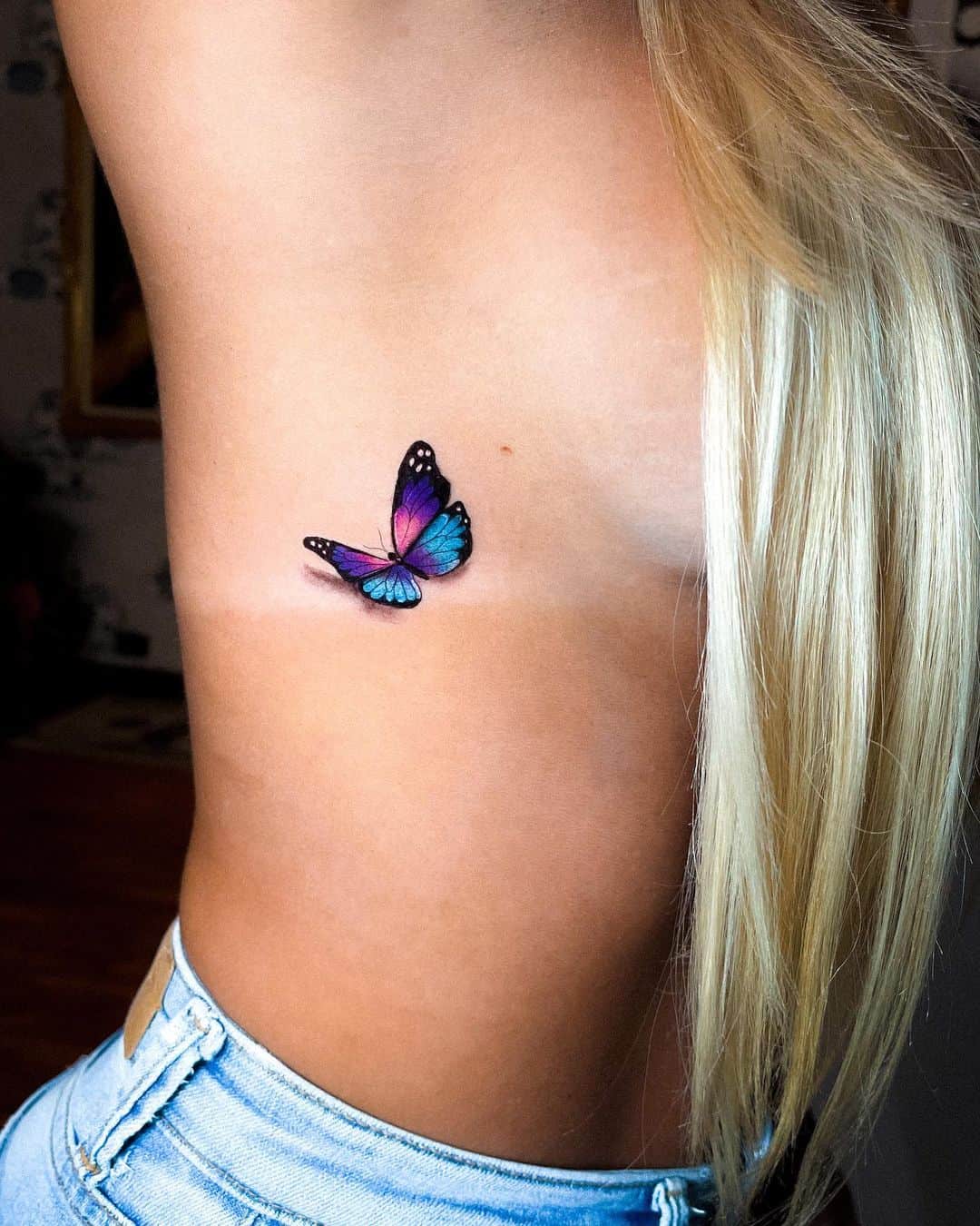 colored butterfly tattoo