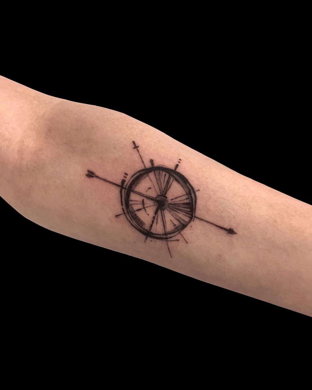 basic compass tattoo