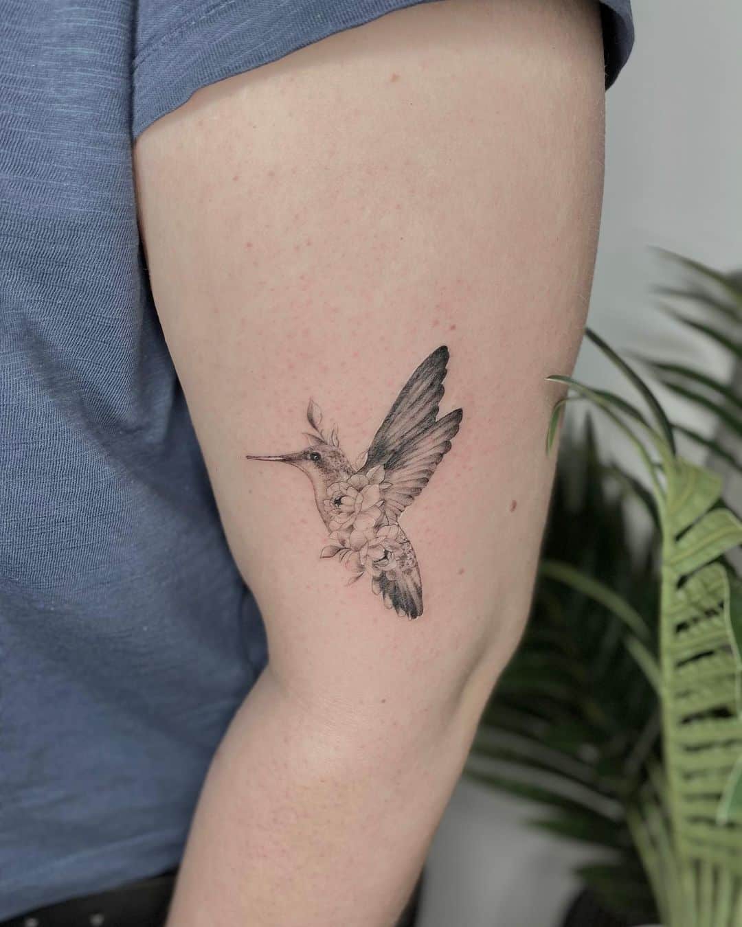 humming bird tattoo on arm