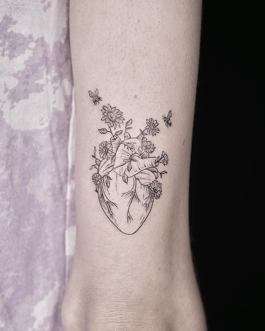 pinterest style heart tattoo design
