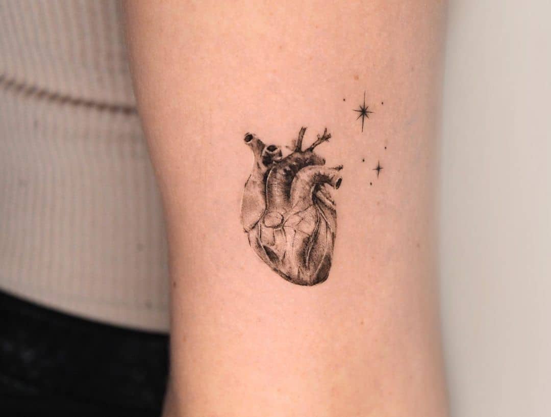 realistic heart tattoo