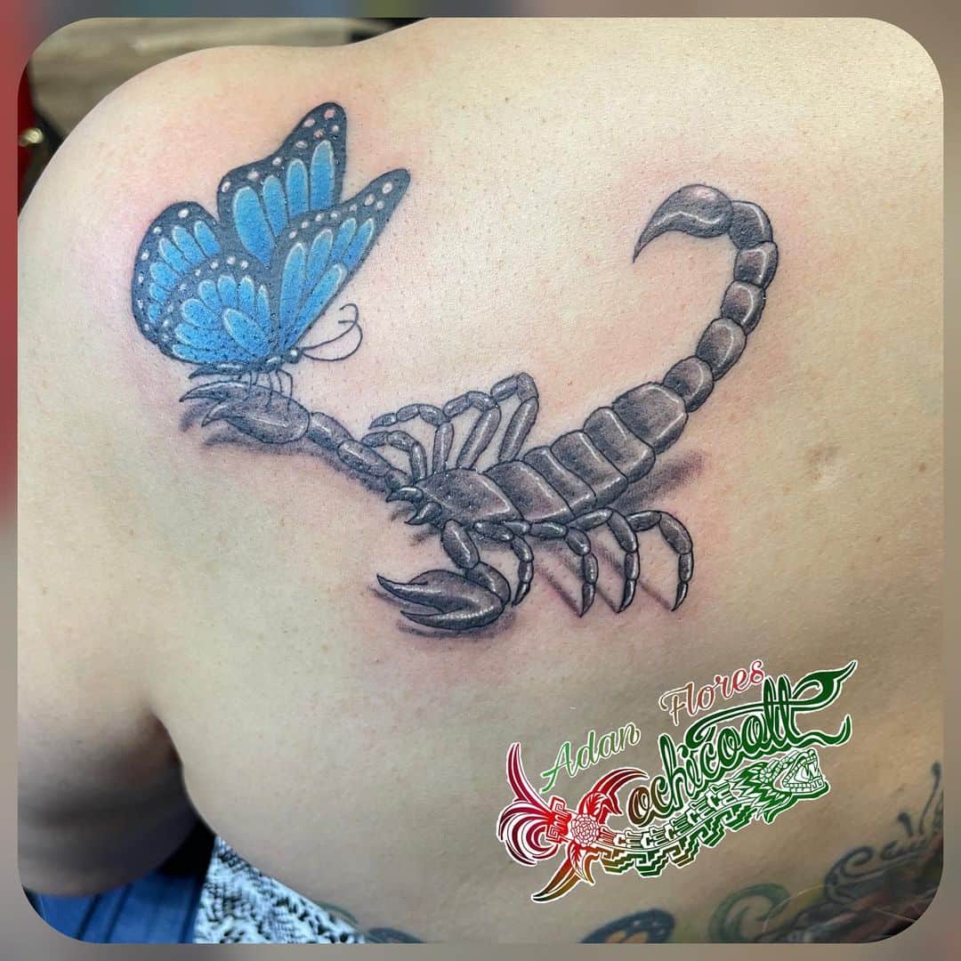 scorpion tattoo on back