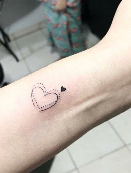 Heart Simple Outline Tattoo