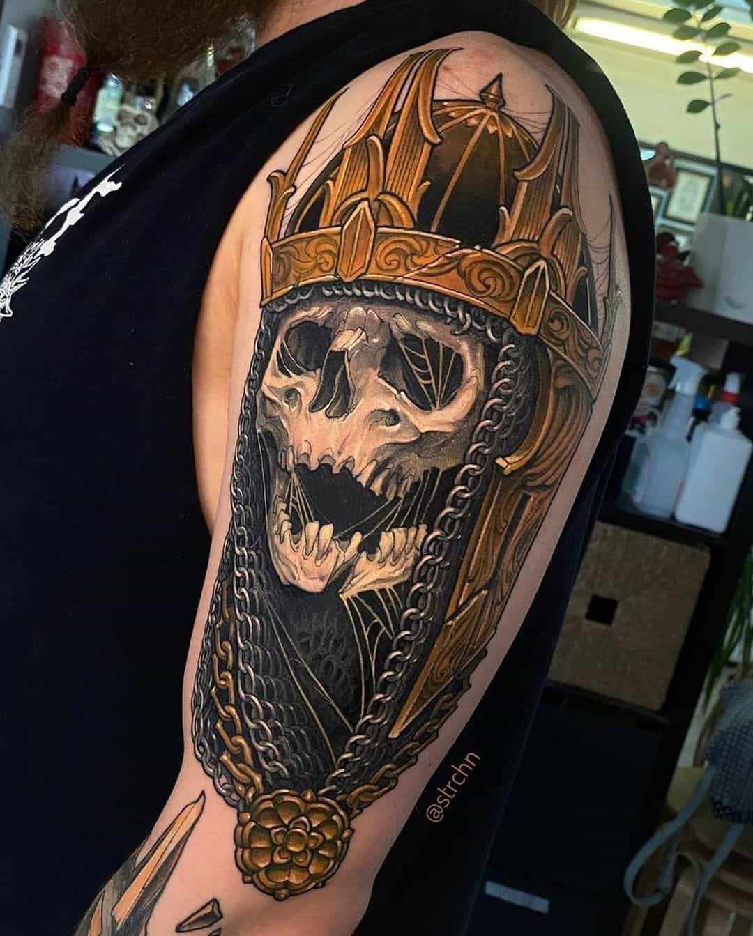 Skull crown tattoo ideas