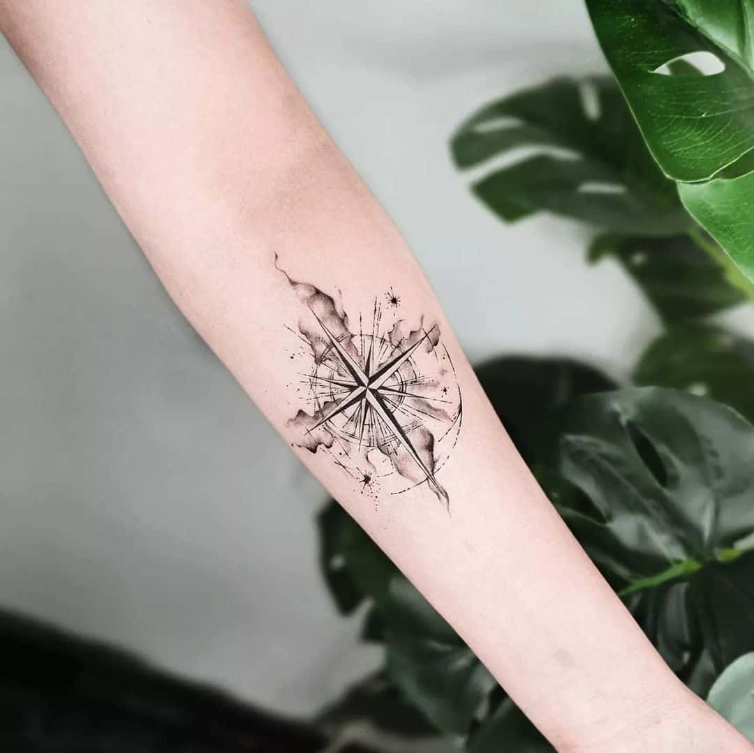 Compass Forearm Tattoo