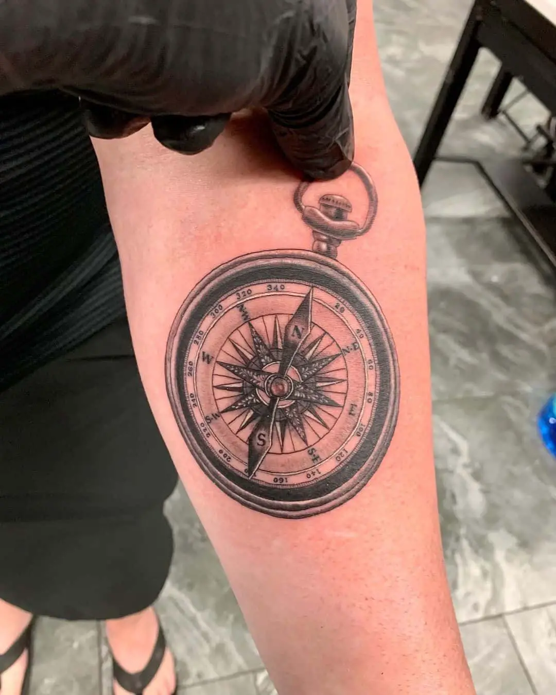 Nautical Compass Design Tattoo