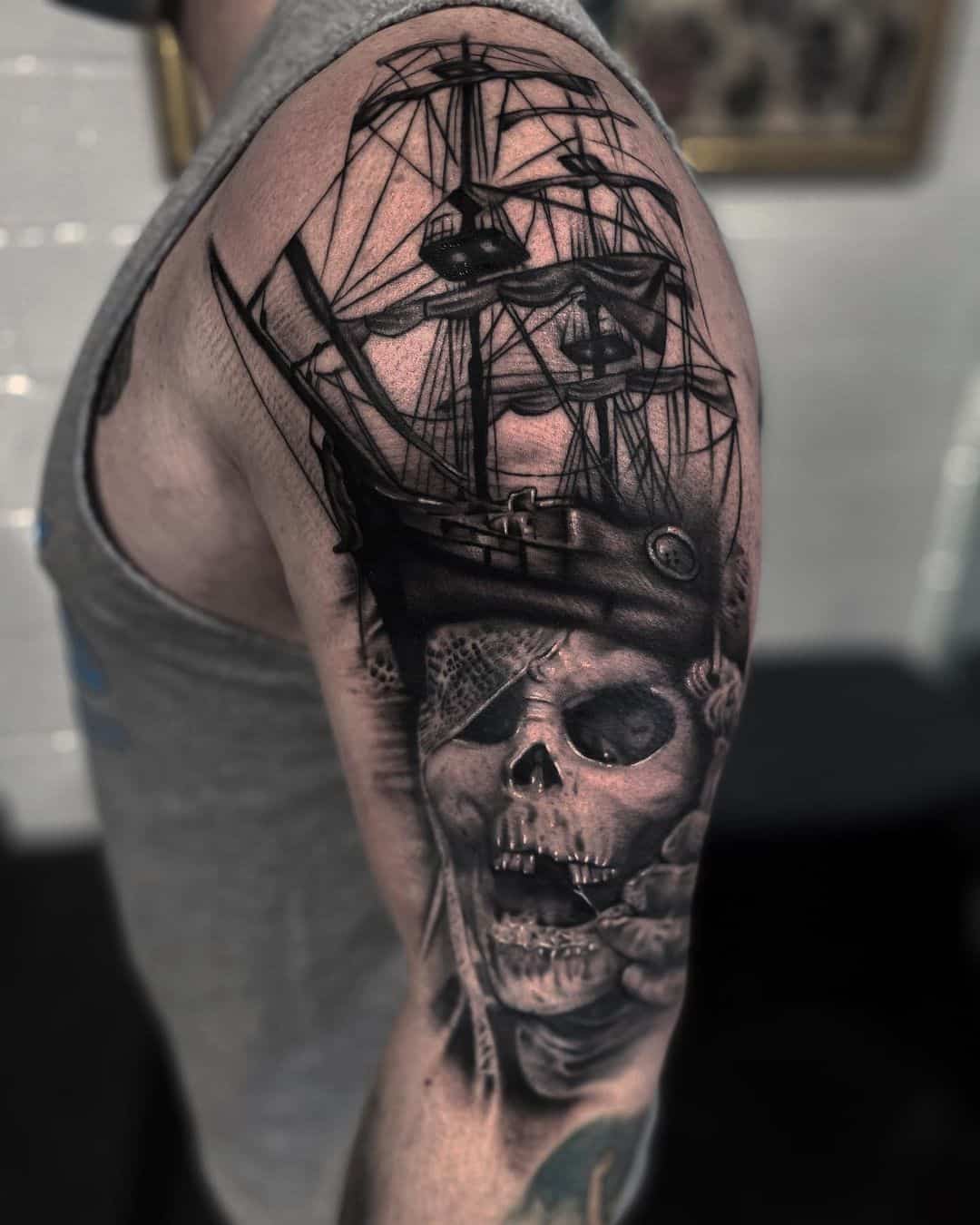 Pirate skull tattoo