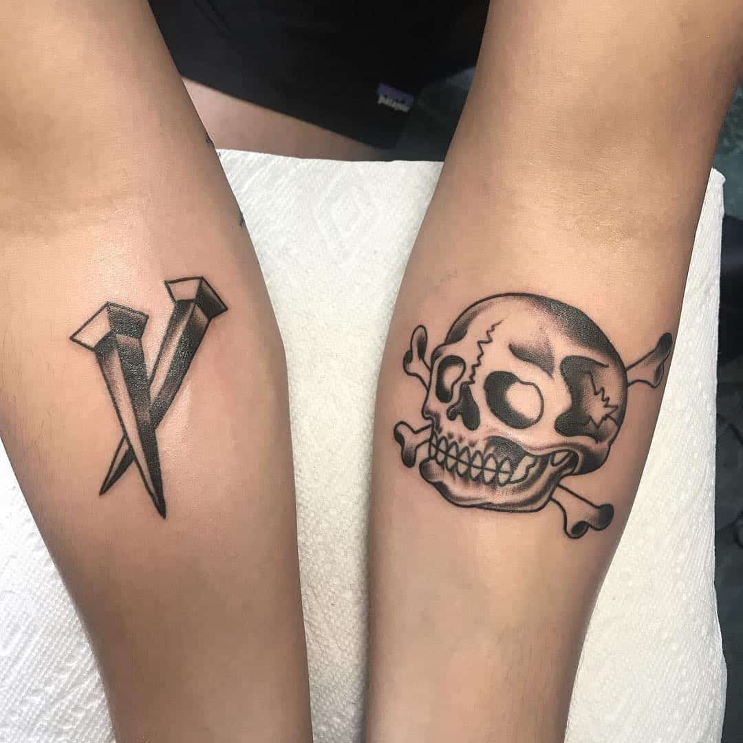 Matching Skull Tattoos on Arms  Best Tattoo Ideas Gallery