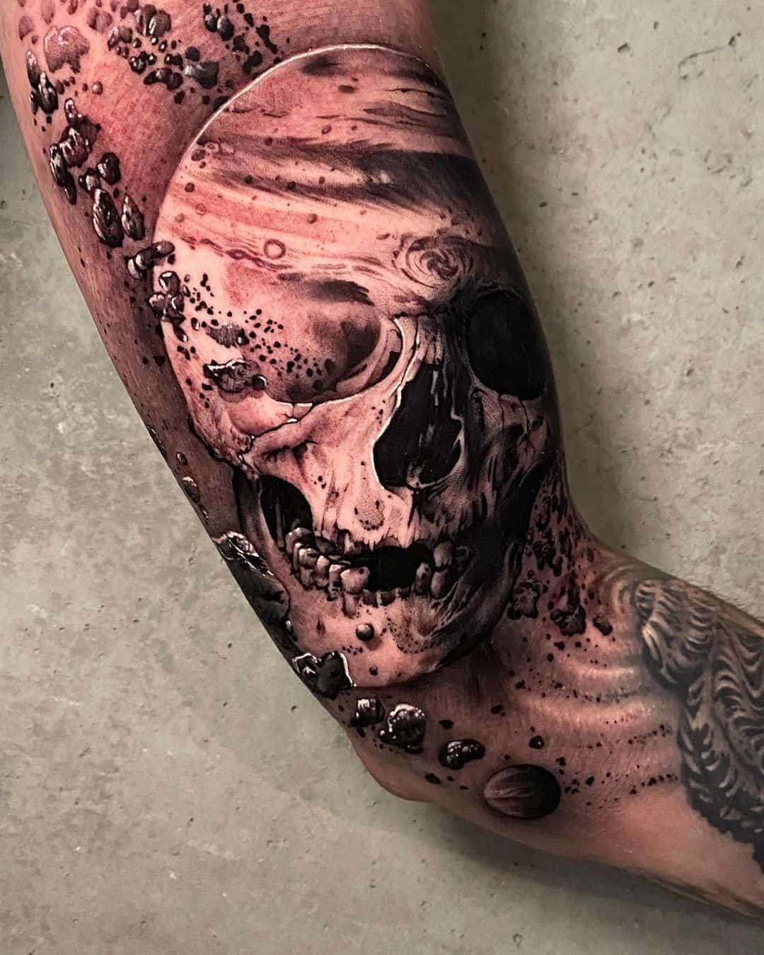 Realistic skull tattoo