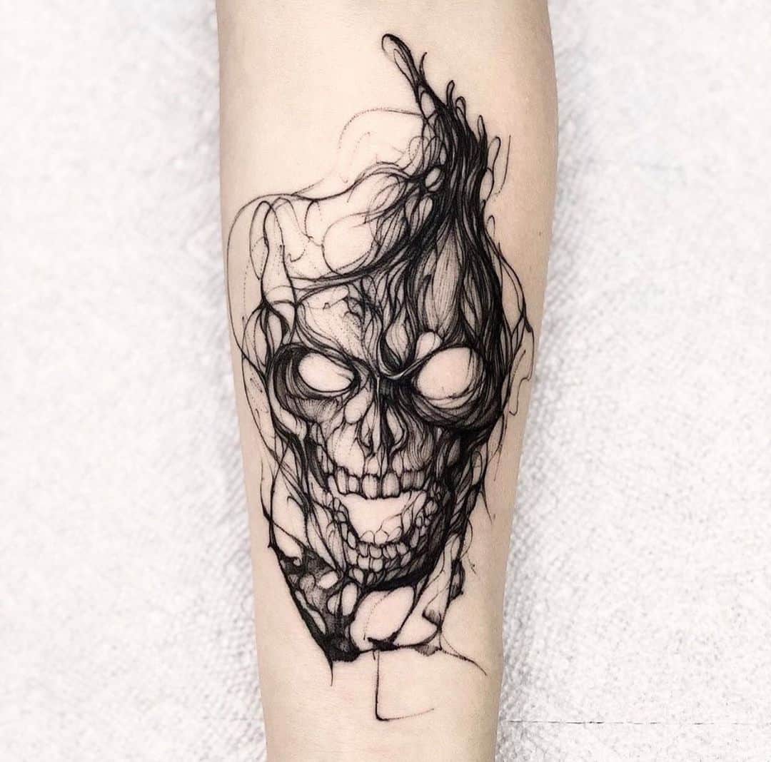 Simple skull tattoo 