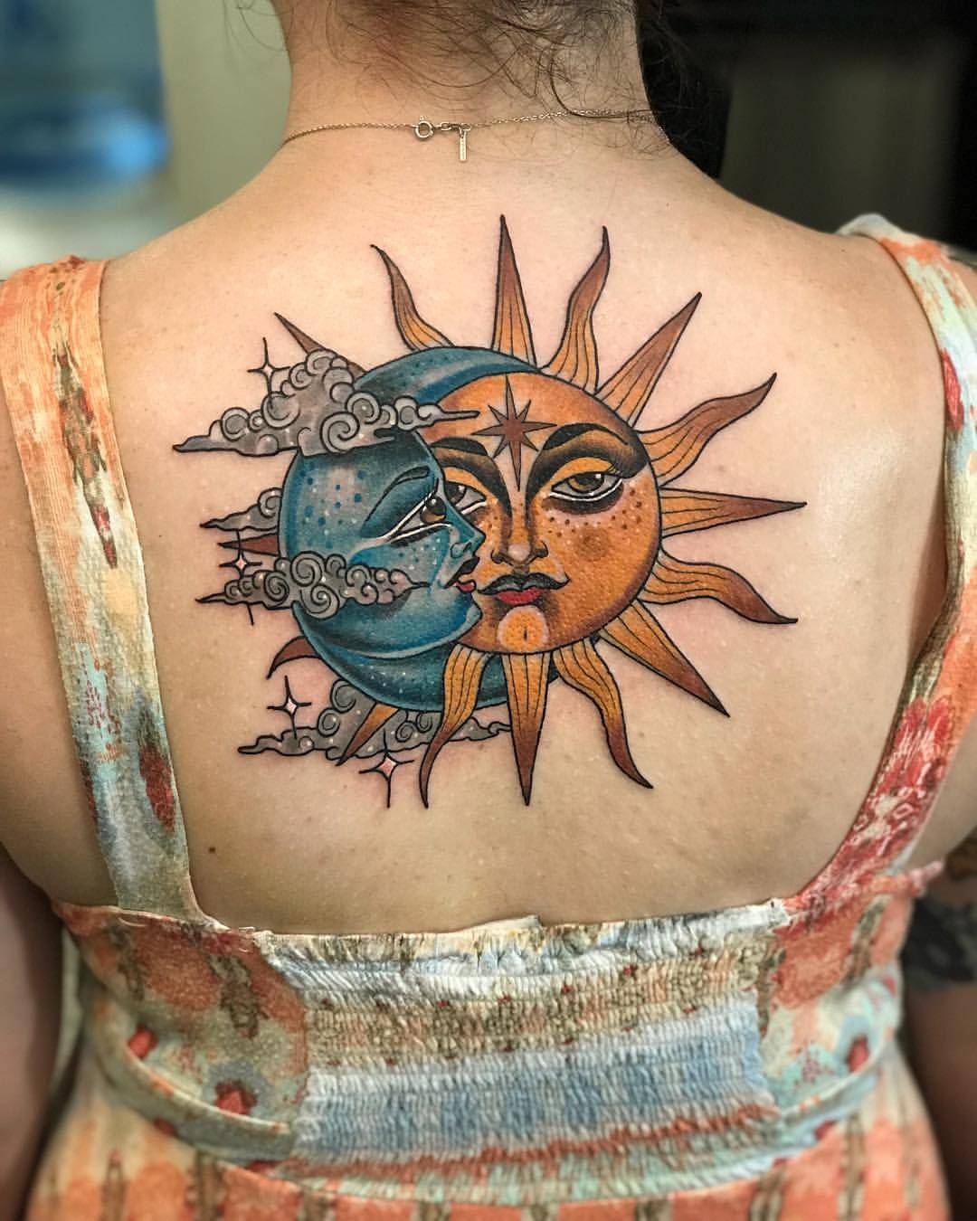 Cute little linework sun 🌞 n moon 🌙 tattoo #lineworktattoo  #sunandmoontattoo #detroittattoos | Instagram