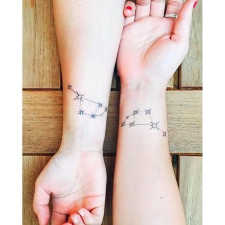 Constellations matching tattoo