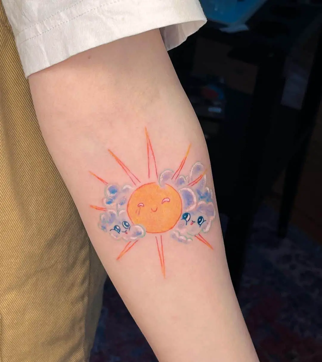 sun and cloud tattoo