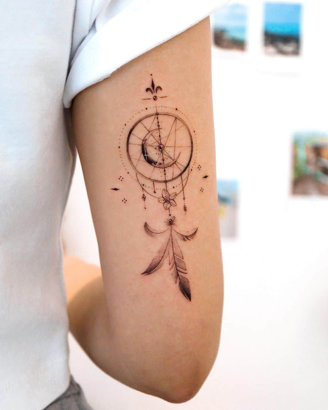 Dream Catcher Tattoo with Moon