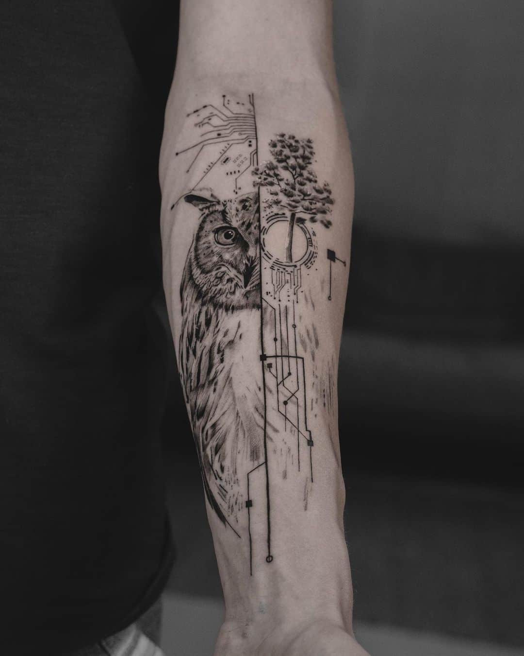 Owl Tattoo on forearm