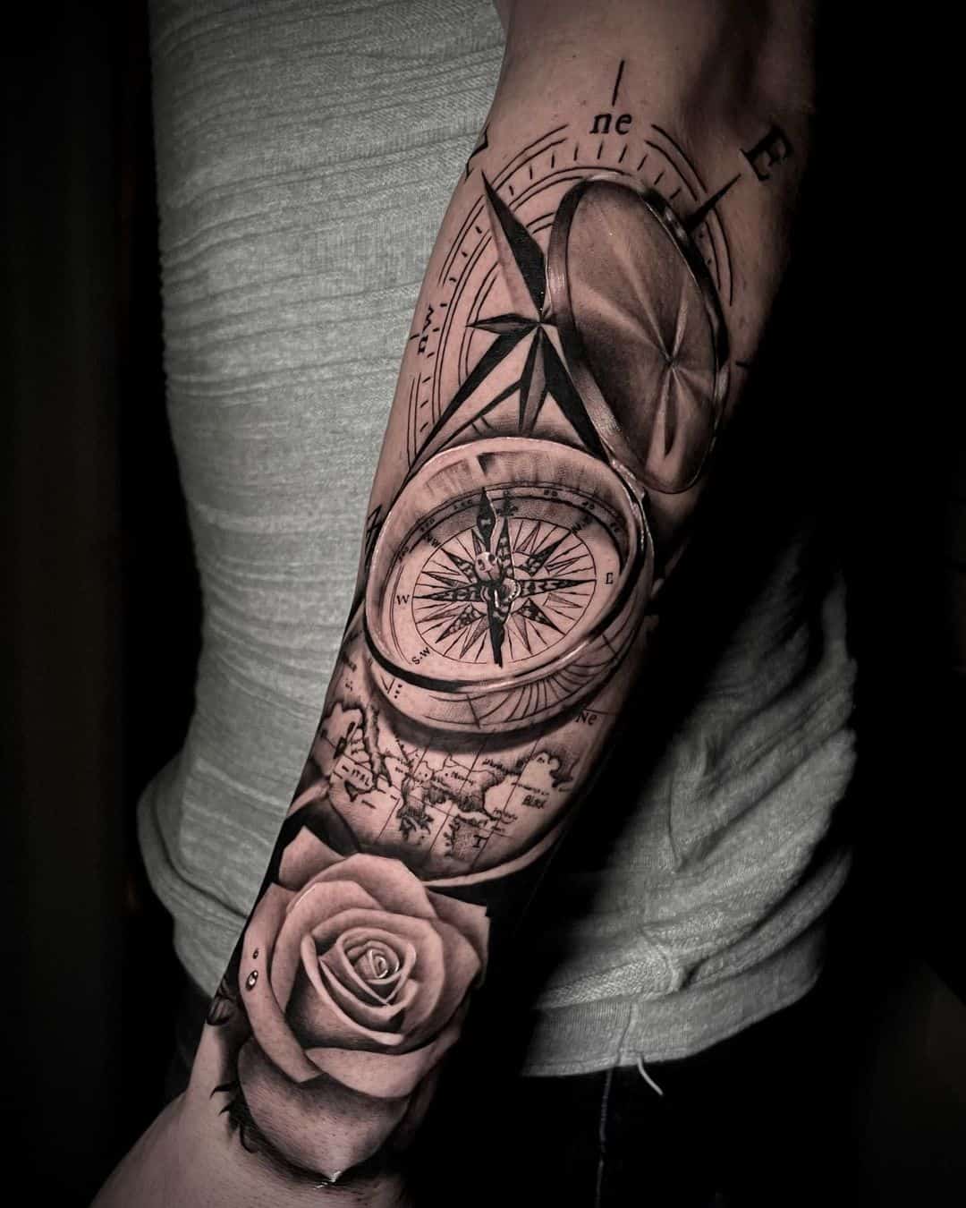 Simply Inked Compass Tattoo, Modern Waterproof and Long Lasting Tattoo  Design For Men - Colour: Black for All Occasion - Walmart.com