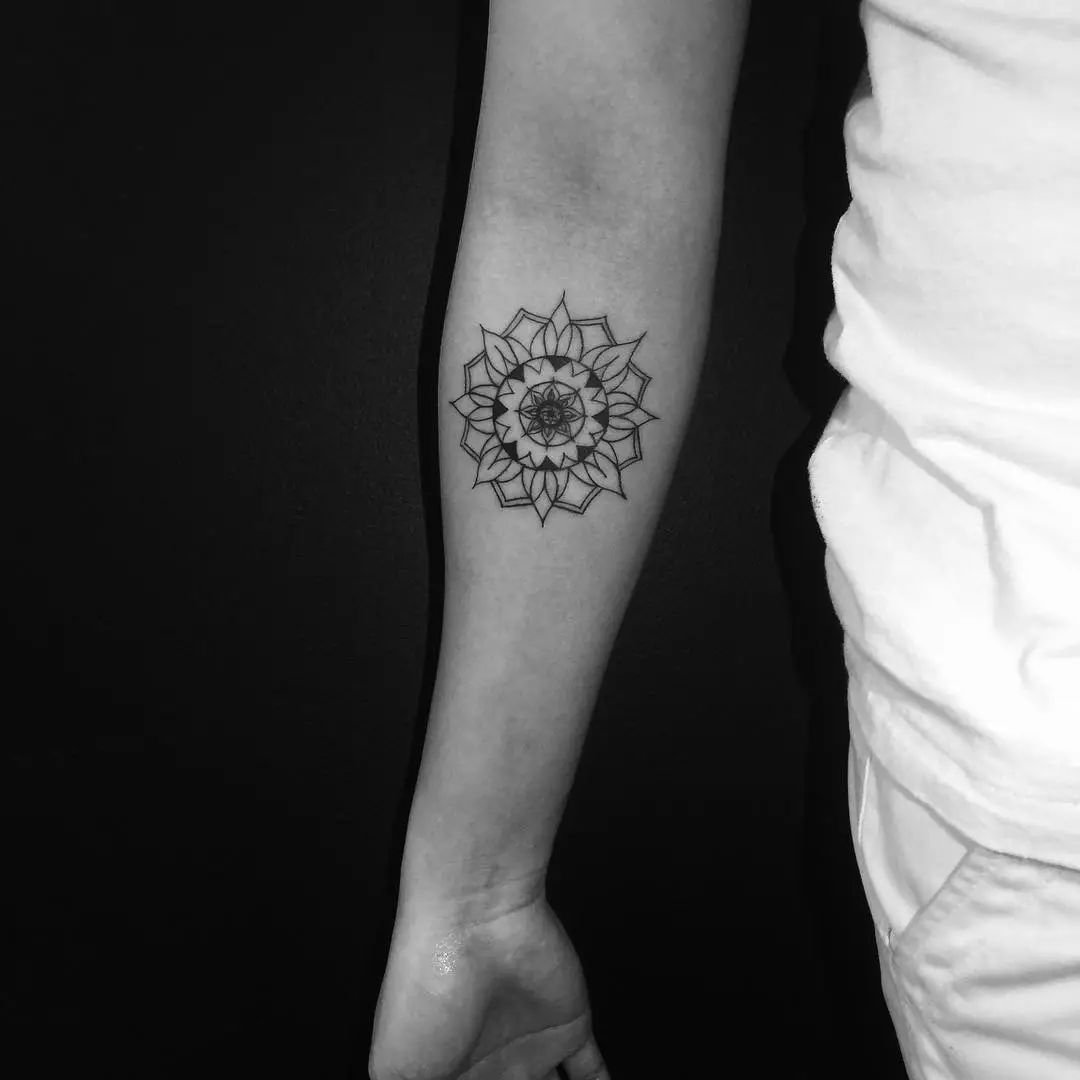 Mandala Design Sun on lower arm