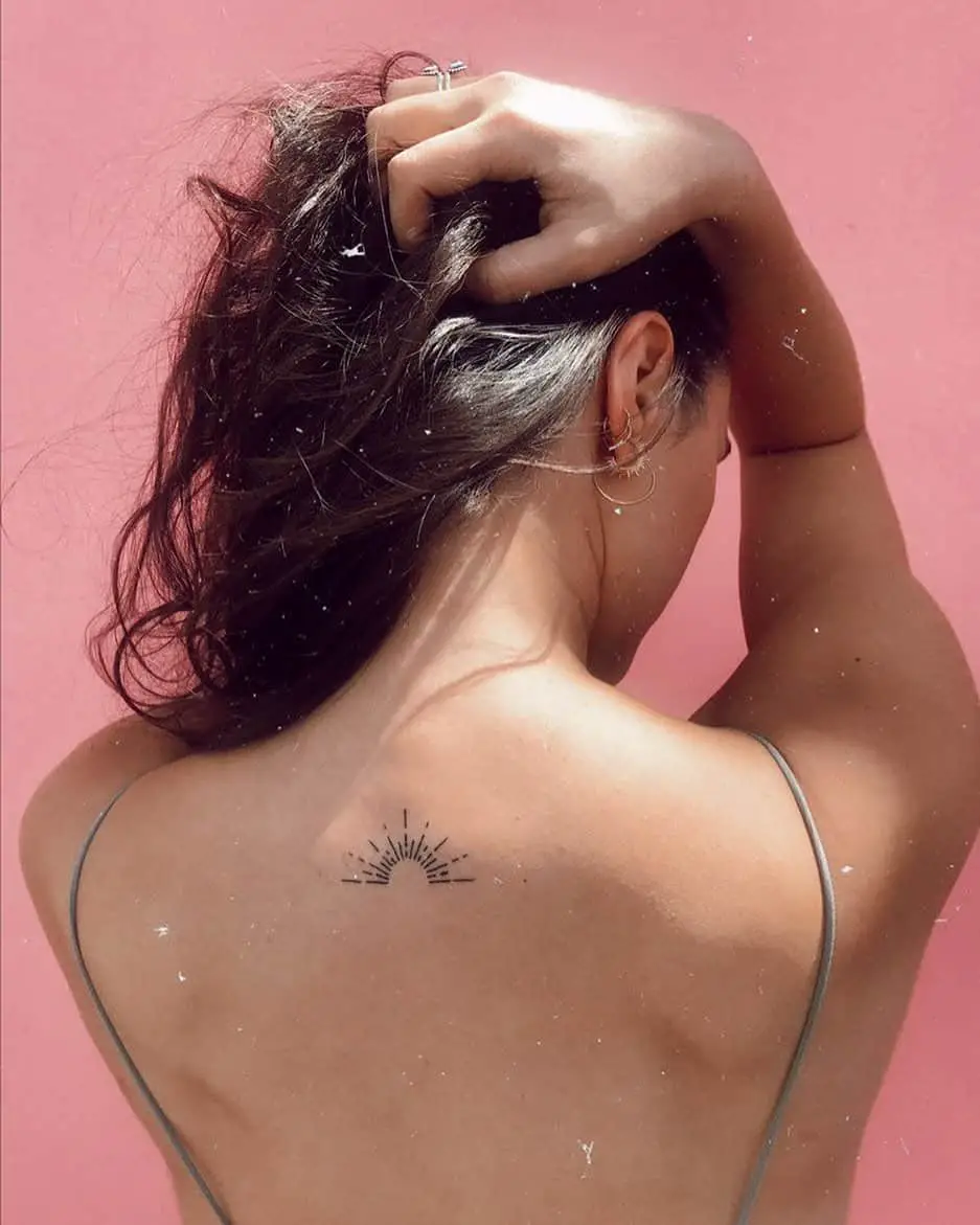 Rising Sun Tattoo on back