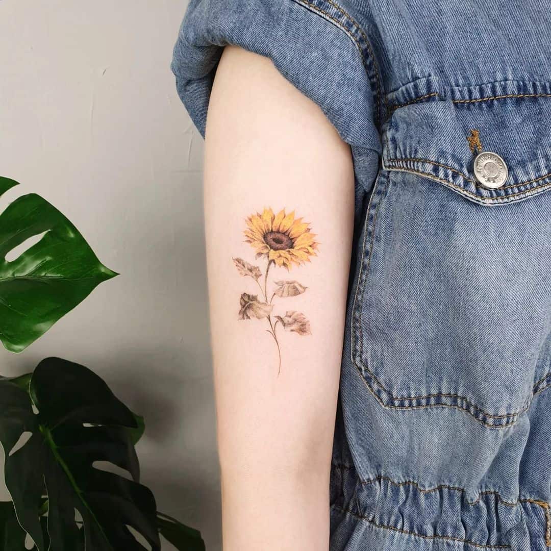 Arm Sunflower Tattoo